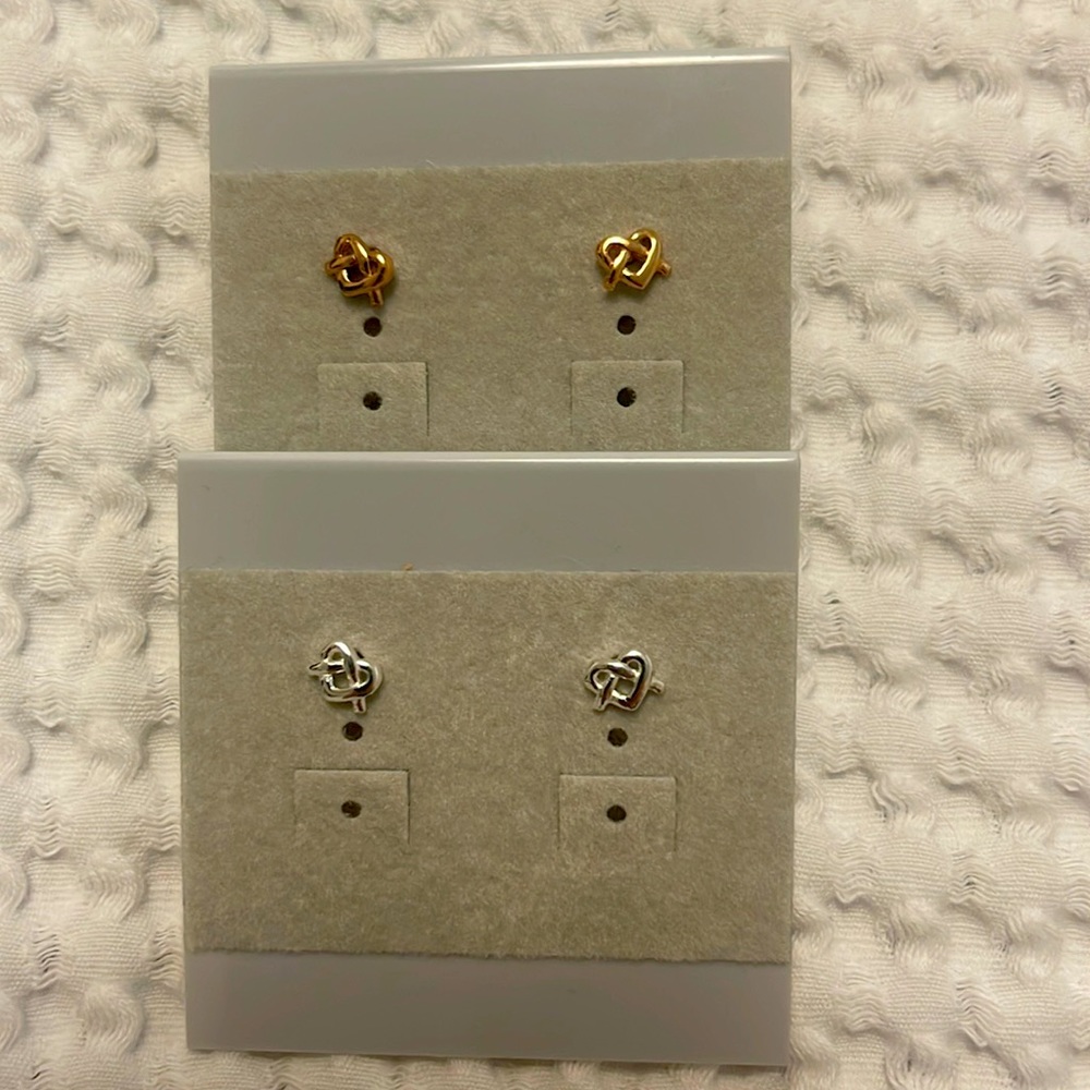 Silver and Rose Gold Vermeil Love Knot Earrings